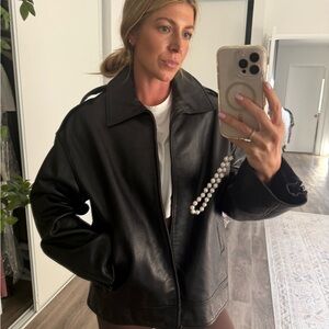 GRLFRND Alek Leather Jacket in Black